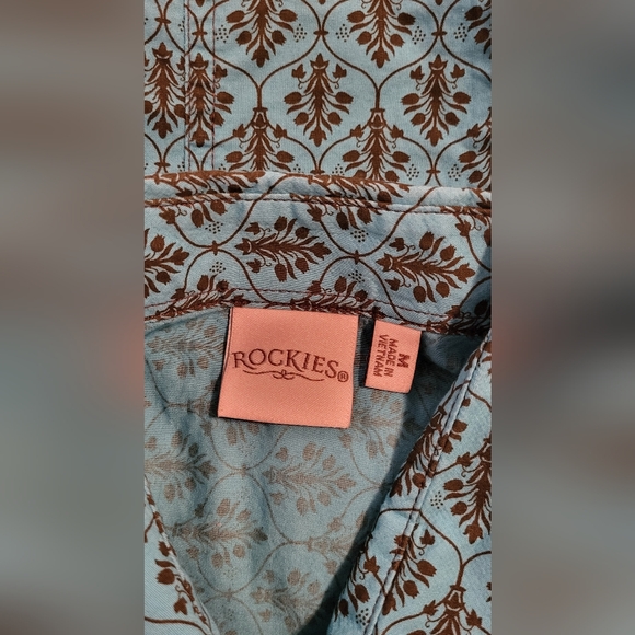 Rockies western pearlized snap button shirt size med - Picture 8 of 8